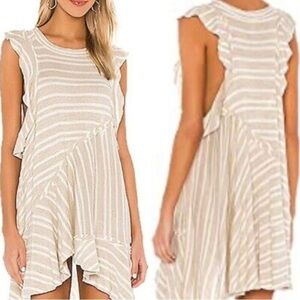 Free People Between The Lines Tunic- Cream and Tan- NWT